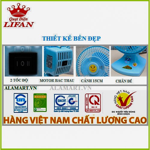 Quạt bàn lifan B-106 ( màu ngẫu nhiên) Now-Grap ship chuẩn bị giao hàng 5 Phút