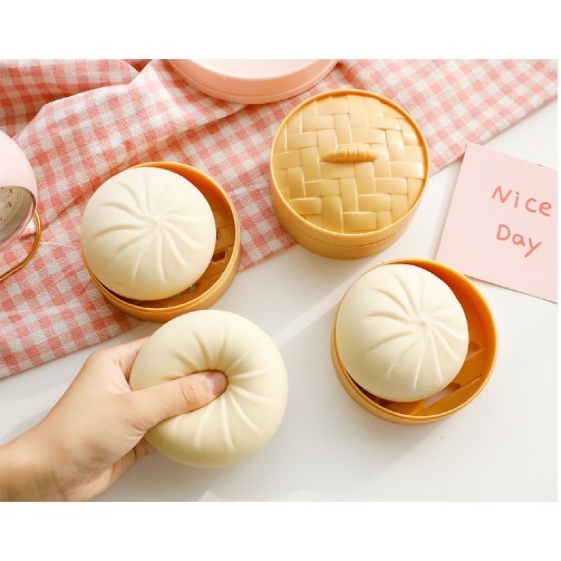 Đồ chơi giảm stress squishy bánh bao - Hộp Mochi bánh bao dễ thương