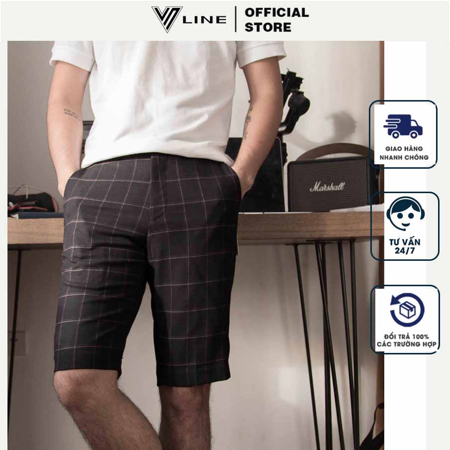 quần short tây nam , quần nam ngắn tây âu kẻ karo kiểu dáng trẻ trung - VNLINE