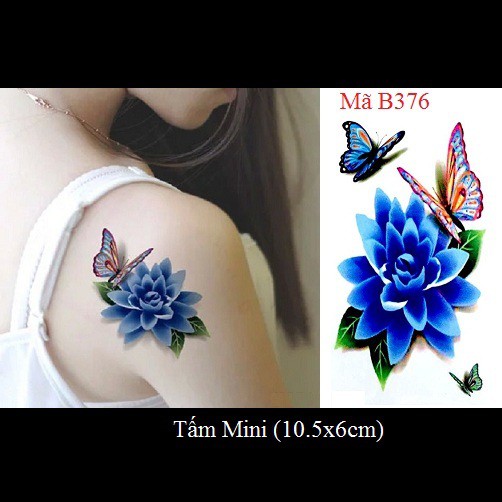 Xăm dán Tattoo hoa B376