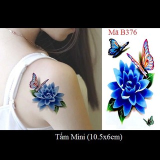 Xăm dán Tattoo hoa B376