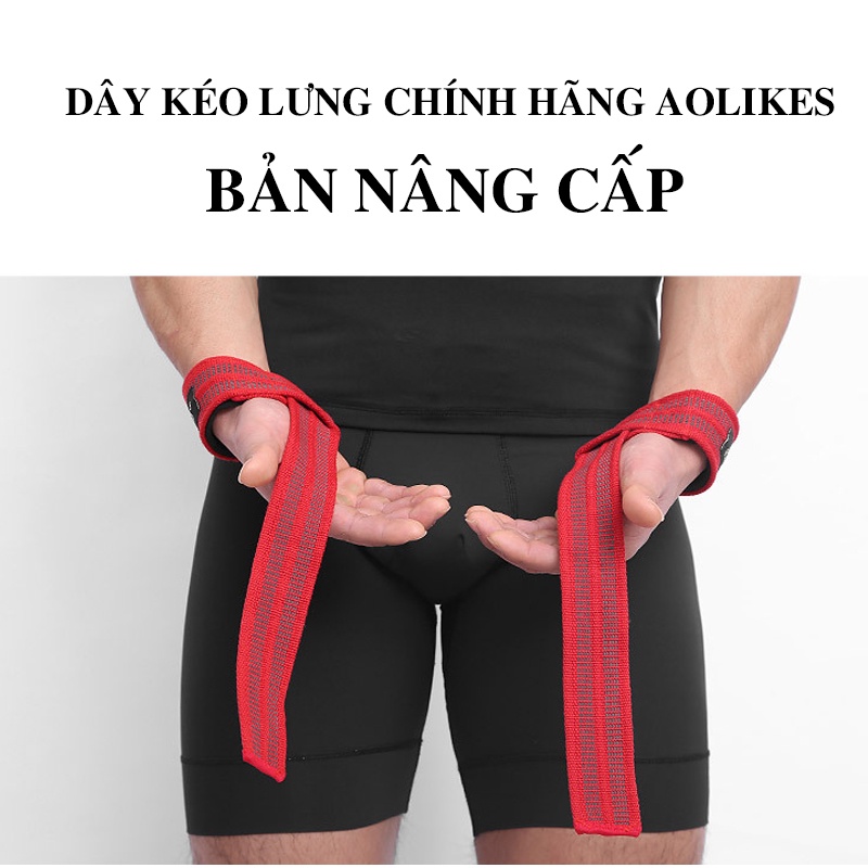 Dây kéo lưng xô trợ lực cổ tay hỗ trợ tập gym chính hãng Aolikes có đệm xốp tiện lợi MG19