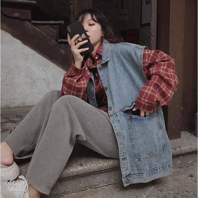 IMAODOU Áo Khoác Denim Không Tay Phong Cách Hàn Quốc 2021 | BigBuy360 - bigbuy360.vn