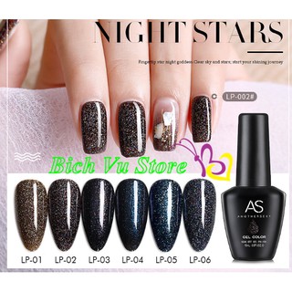 Sơn Gel kim tuyến đen AS mã LP | chai đen sáng đẹp