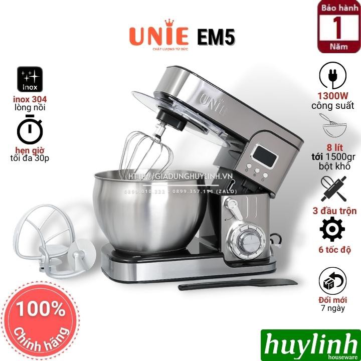 [Mã ELHAMS5 giảm 6% đơn 300K] Máy trộn nhồi bột Unie EM5 - 8 lít - 1300W