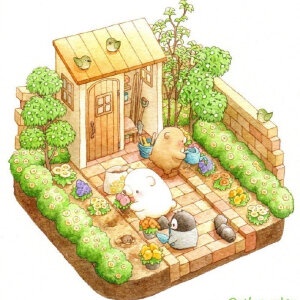 Set tranh đính đá 5d hình chú gấu hoạt hình trang trí DIY 30x30cm