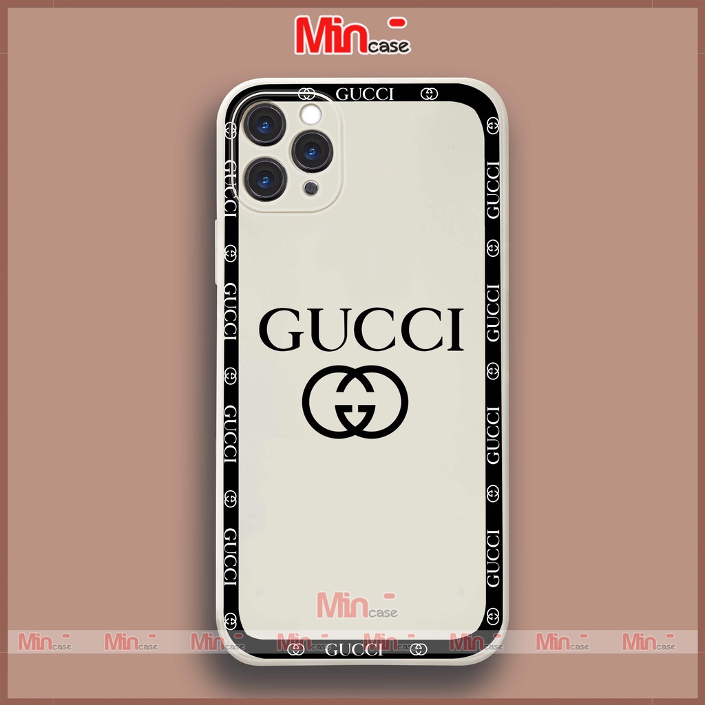 Ốp lưng iPhone Gucci cạnh viền vuông Silicon mềm dẻo bảo vệ camera cho iphone 6/6s/7/8/X/XS/11/12/13 Pro Plus Max