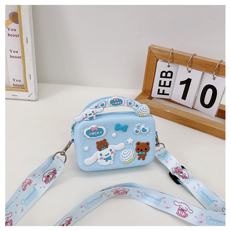 Túi Mini Silicon Cho Bé Hoạ Tiết Hoạt Hình Melody Kèm Dây Lụa Đeo Chéo Kích Thước 12x7cm TB01