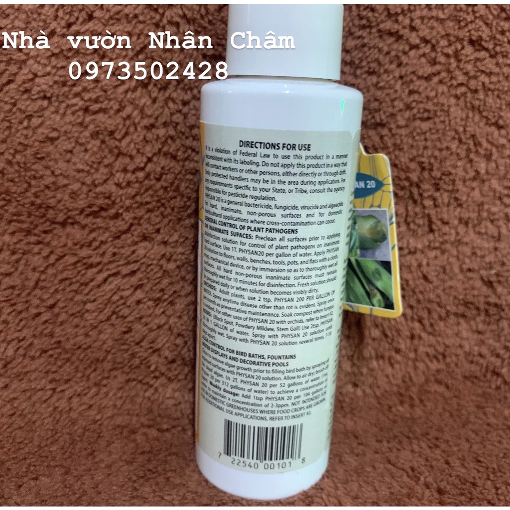 Physan 20 nhập khẩu Mỹ chai 100ml chuyên dùng cho hoa Phong Lan