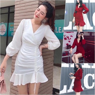Đầm đuôi cá cổ V
