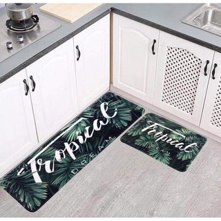 Bộ 2 Thảm Bếp Hoa Văn 3D Hàn Quốc Chống Trượt Decor Trang Trí Nhà Cửa Cỡ Lớn 120x40CM 60x40CM