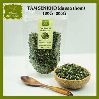 Trà tâm sen khô Loại 1 (đã sao thơm) chất lượng tốt Mộc Lam Túi zíp 100g - 200g