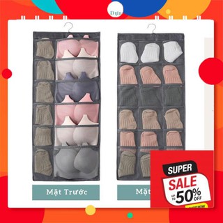 Túi treo đồ lót 2 mặt 30 ô đa năng nhiều ngăn để tất vớ có móc ích lợi và tiện dụng kiểu mới
