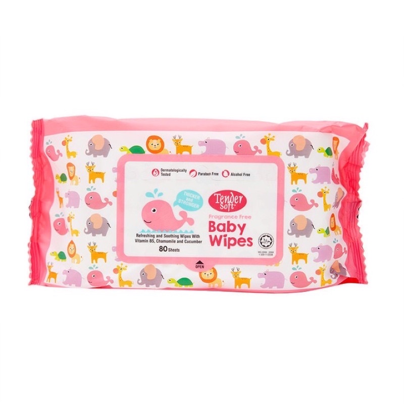 Khăn giấy ướt không mùi Tender soft Baby wipes - Gói 30 tờ