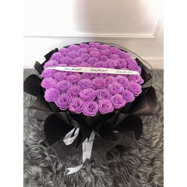 Đầu bông hoa sáp nhũ kim tuyến 6cm loại 1