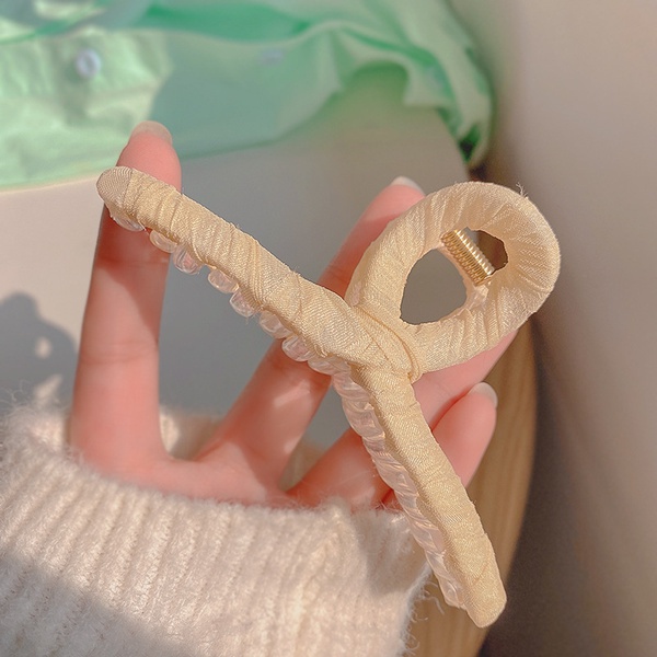 Kẹp tóc càng cua Vòng xoắn dây vải màu pastel nhẹ nhàng - dài 11cm Phong cách Hàn Quốc