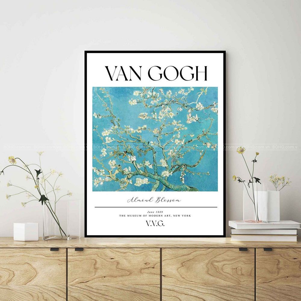4 mẫu tranh Van Gogh treo tường kích thước 50*70cm, tặng kèm đinh 3 chân treo tranh, bảo hành 12 tháng