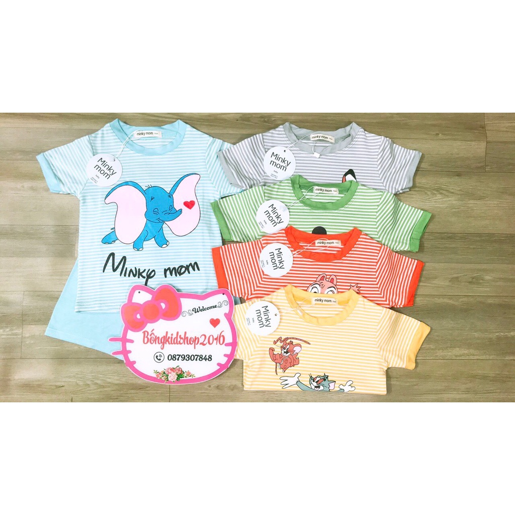 ( Loại 1) Bộ cộc tay sọc dệt Minky Mom cho bé