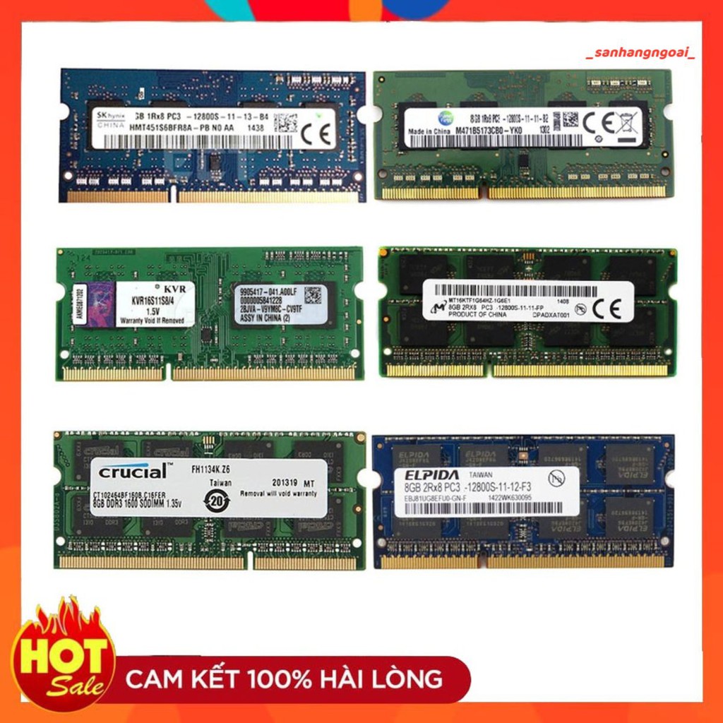 Ram laptop DDR3 DDR3L 2GB 4GB 8GB 16GB Samsung / Hynix / Kingston ... Hàng chính hãng