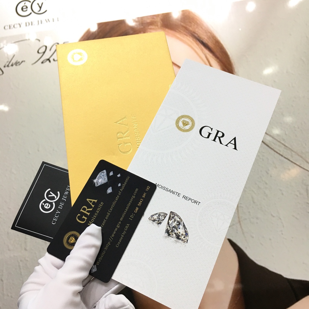 Dây chuyền Kim Cương Moissanite kiểm định GRA viên 6.5 ly Bạc ý 925 CECY DCKCM2