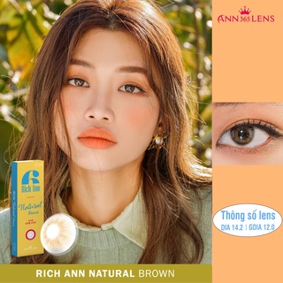 Kính áp tròng 1 ngày  Ann365 siêu cấp ẩm dùng thoải mái 24h, lens mắt Natural Brown nâu tự nhiên không giãn đủ độ cận
