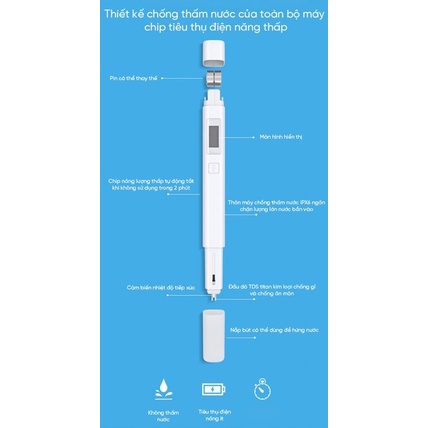 BÚT THỬ NƯỚC Xiaomi TDS - KIỂM TRA ĐỘ SẠCH NƯỚC Chính Hãng FullBox