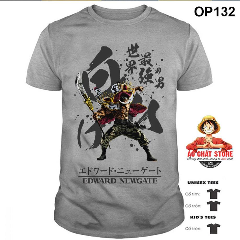 Áo Râu Trắng WHITE BEARD Thư Pháp Siêu Ngầu - Áo Phông One Piece Đẹp OP132 (Ảnh thật)