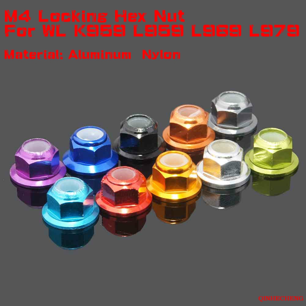 RC L959-65 Aluminum M4 Nylon Locking Hex Nut For WLtoys K959 L959 L969 L979
