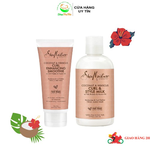 Sữa dưỡng tóc Shea Moisture Curl and Shine Coconut and Hibicus.cho tóc uốn.