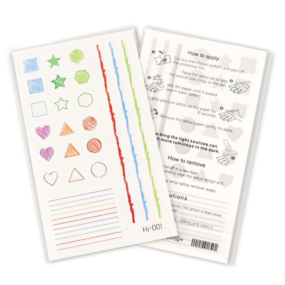 Miếng Dán Hình Xăm Chống Thấm Nước Họa Tiết Động Vật Dễ Thương Màu Xanh Dương Dạ Quang O4P2