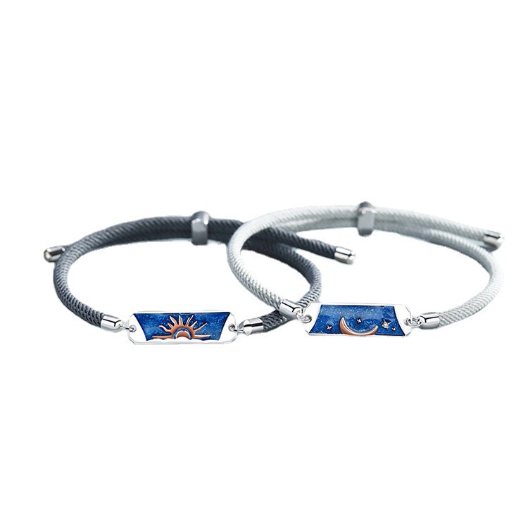Vòng Tay Dây Bện Mặt Trời Và Mặt Trăng Thời Trang Cho Cặp Đôi