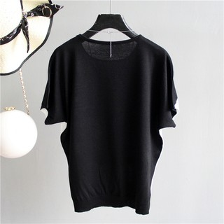 Áo len nữ cánh rơi pha màu
