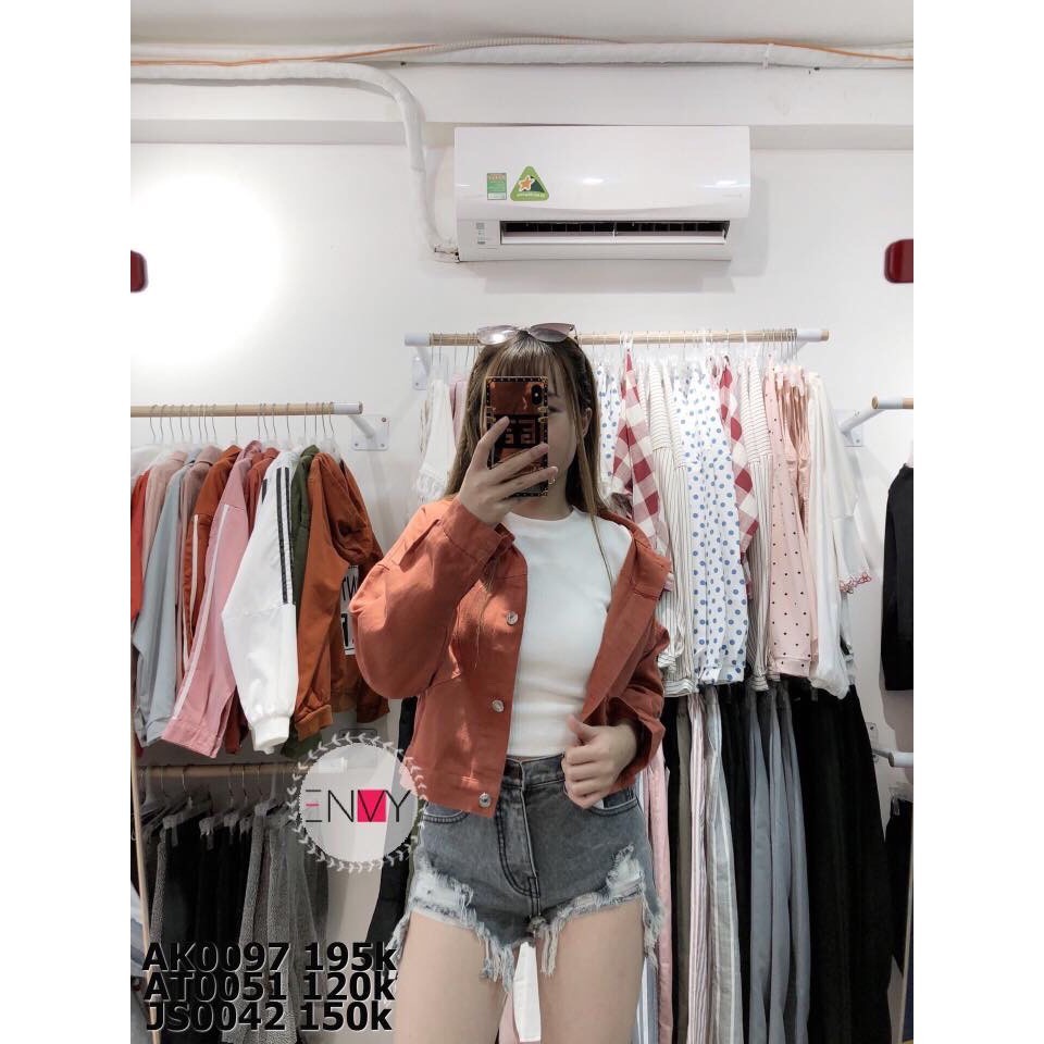 áo khoác jean nữ mẫu cực teen với cúc sau sang chảnh F21