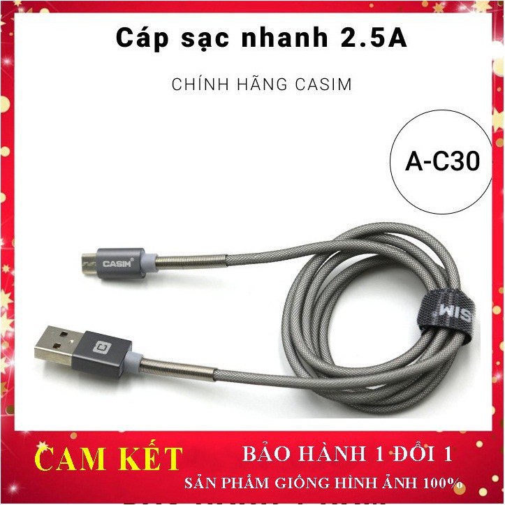 Dây sạc Casim C30 chính hãng, chống đứt , bảo hành 1 năm 1 đổi 1, cáp sạc iphone, samsung, oppo giá rẻ hàng bền đẹp