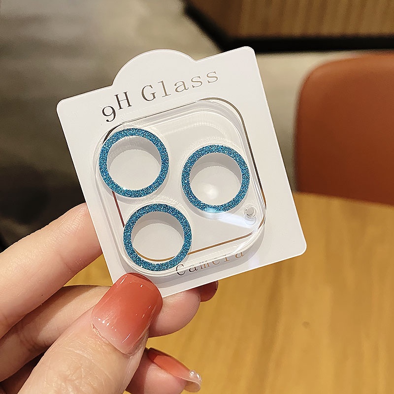 Kính Cường Lực 9h Kim Tuyến Lấp Lánh Bảo Vệ camera Cho iphone 14 13 12 11 pro max mini