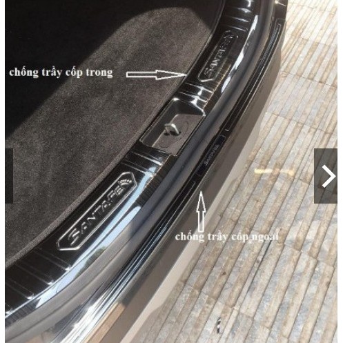 Combo bộ ốp bậc 8 chi tiết, trầy cốp trong ngoài, ốp tapli santafe 2021 -2022