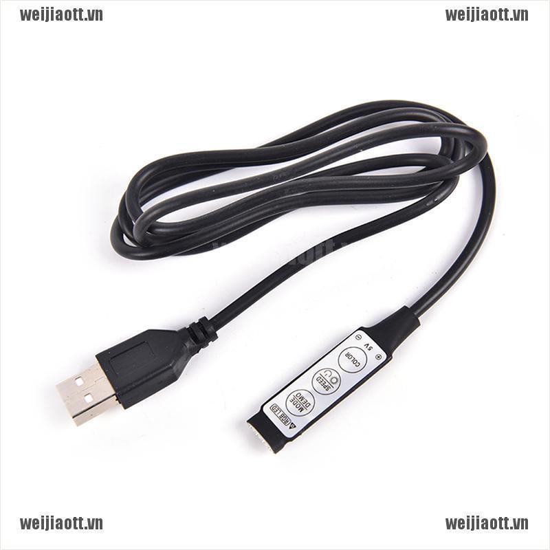 Bộ điều khiển dây đèn led rgb 5v Wjiao mini 3 nút bấm 4pin