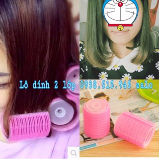 Set 10 cái lô gai 2 lớp Lô dính 2 lớp cuốn cúp tóc độ dính cao không rơi tóc
