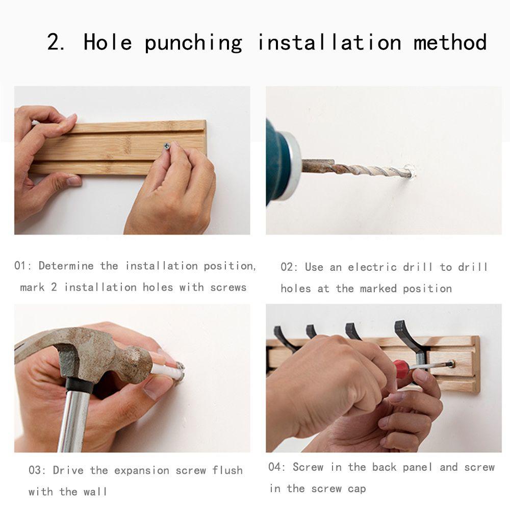 Móc Treo Quần Áo Thân Thiện Với Môi Trường Chống Dị Ứng Tự Nhiên Sáng Tạo Có Thể Di Chuyển Không Cần Khoan