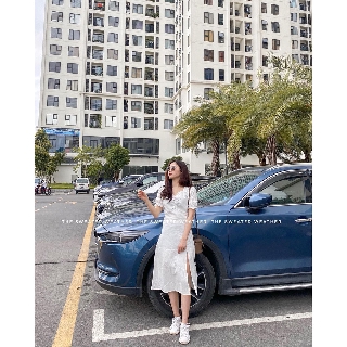 Váy thô trơn dúm ngực xẻ đùi