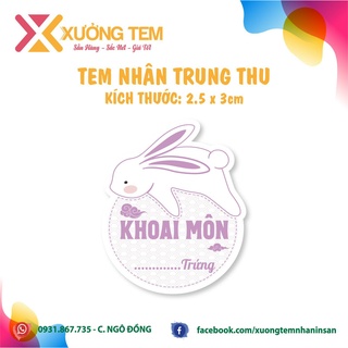 20 Tem Dán Nhân Trung Thu 2023 - Thỏ ngọc