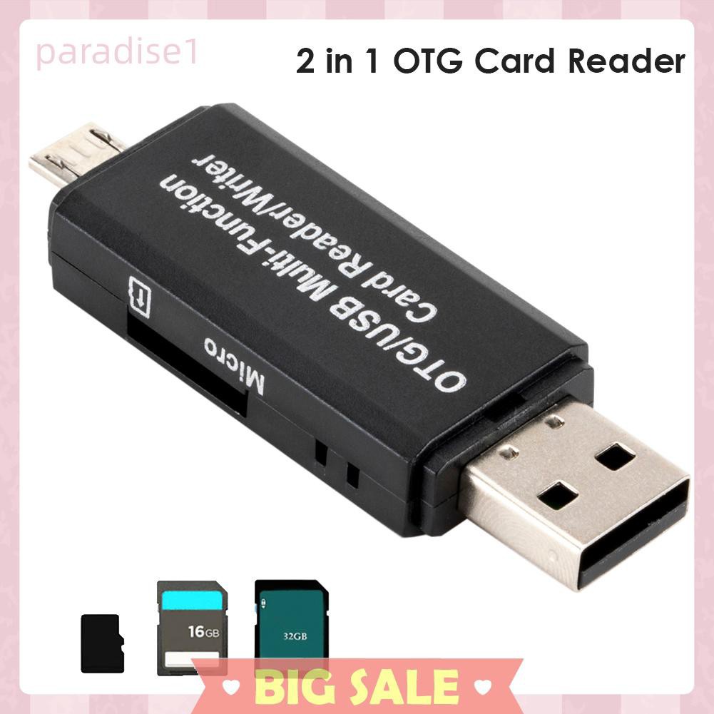 Đầu Đọc Thẻ Nhớ 2 Trong 1 OTG USB 2.0 Micro USB SD TF | BigBuy360 - bigbuy360.vn