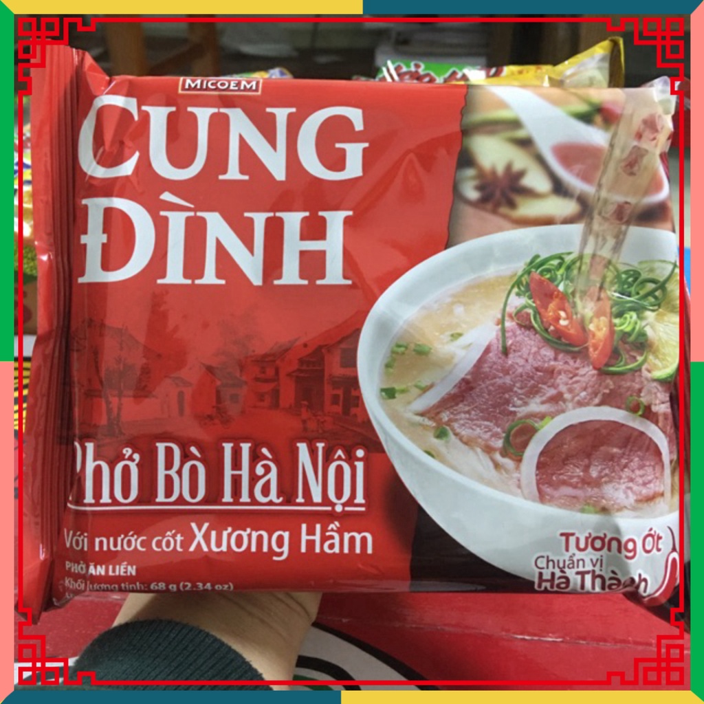 COMBO 10 GÓI PHỞ BÒ Hà Nội Thủ Đô CUNG ĐÌNH NƯỚC CỐT XƯƠNG HẦM 68g