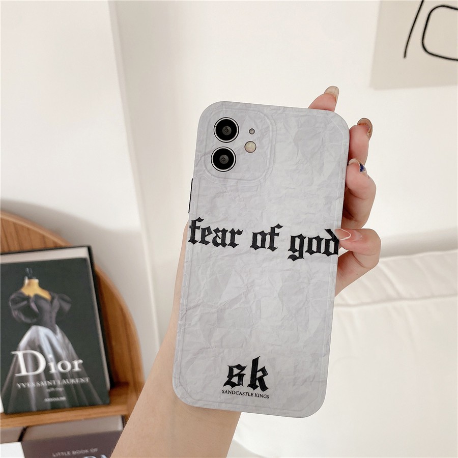 Ốp Điện Thoại Silicone Mềm Họa Tiết Fear of God Cho iPhone 14 Pro Max iPhone 13 Pro Max iPhone 12 Pro Max iPhone 11