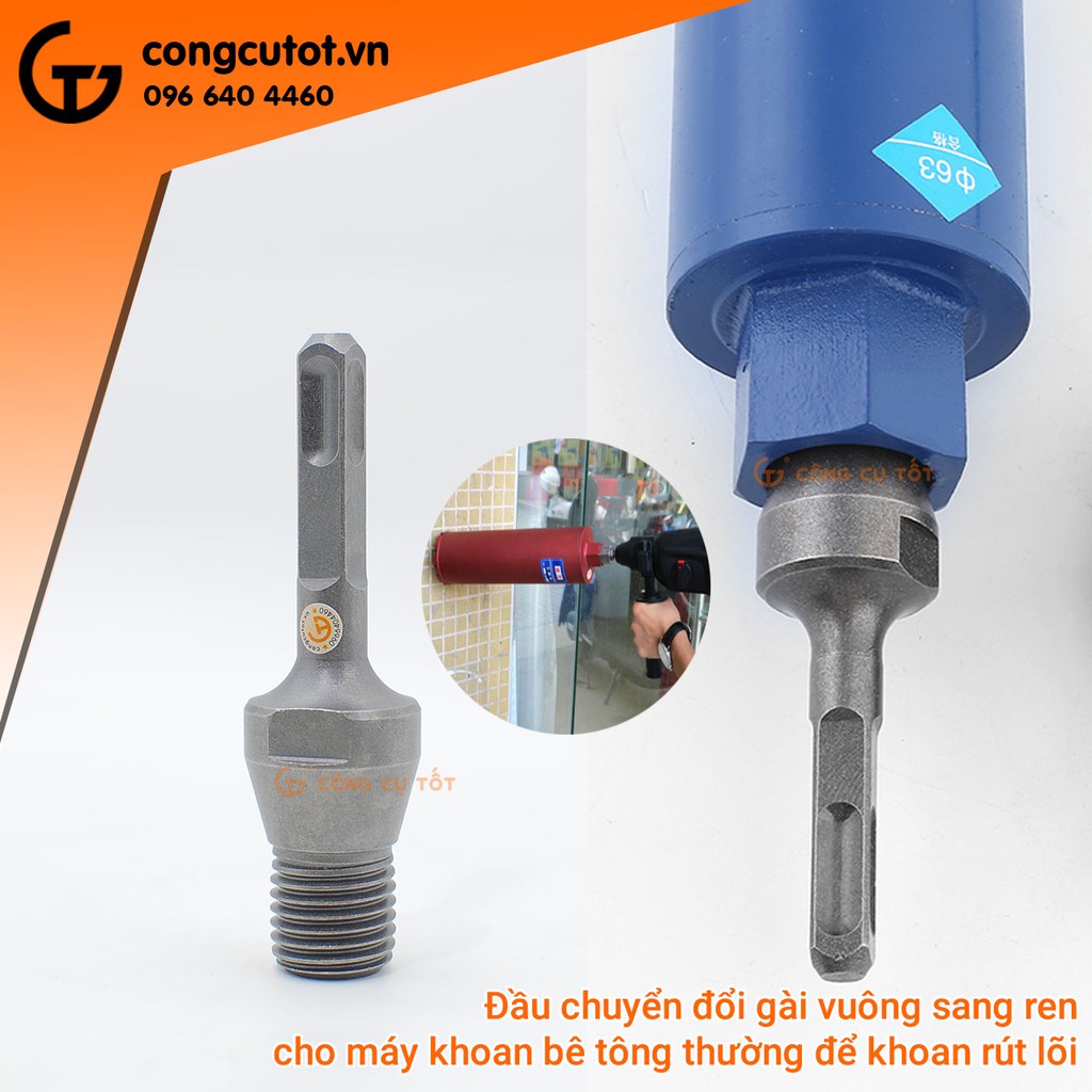 Đầu chuyển gài vuông sang ren M22 đúc liền khối cho máy khoan GT788