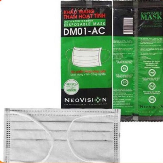 Khẩu trang y tế than hoạt tính DM01-AC 4 lớp (túi 1c) 100128