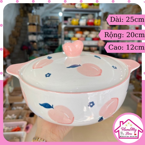 Set Bát Đĩa Decor Đào Hồng Bát Ăn Cơm Chén Dĩa Dễ Thương Bát Ăn Dặm Cho Bé