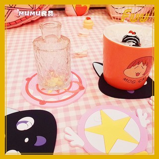 (Đọc kĩ mô tả) Miếng lót cốc Thủy Thủ Mặt Trăng, Sakura Thủ Lĩnh Thẻ Bài (Cardcaptor Sakura/Sailor Moon) mẫu 1