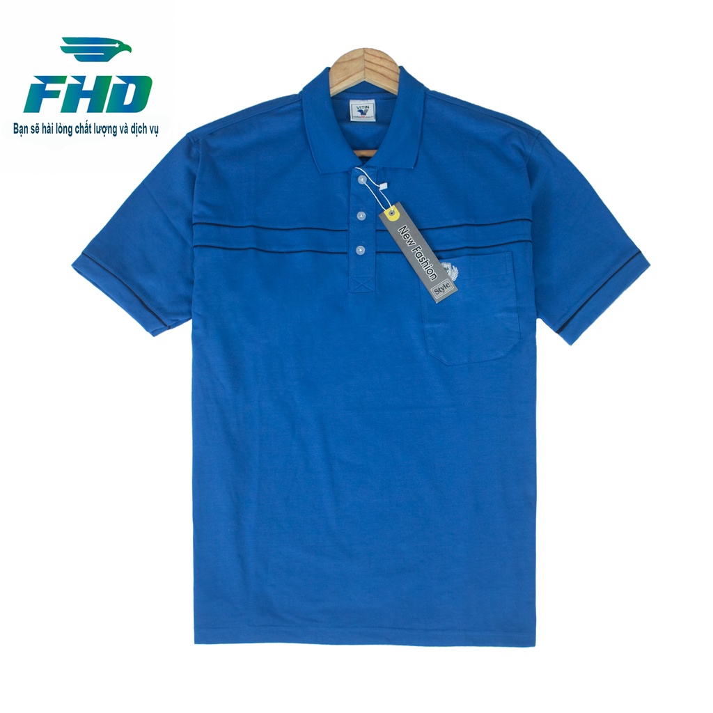 Áo thun ngắn tay có cổ trung niên chất cotton dày dặn và nhiều màu dễ phối đồ FHDA001