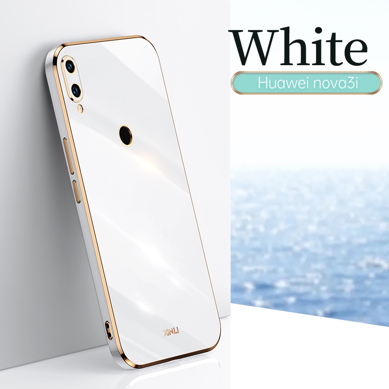 Ốp điện thoại viền vuông thời trang bảo vệ ống kính máy ảnh cho Huawei Nova 3i 3e 4e